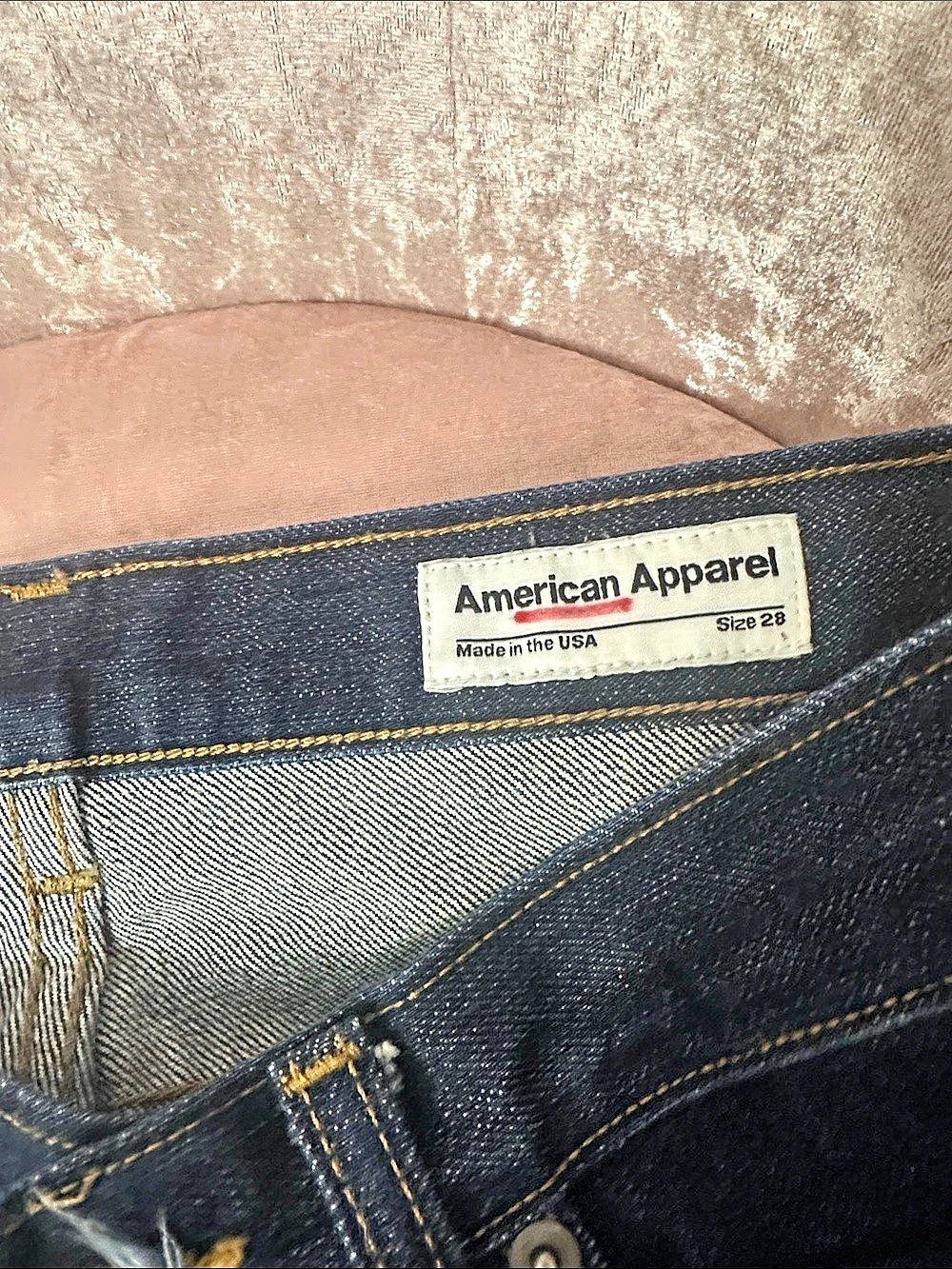 American Apparel Women's Skinny Jeans Blue Waist 28